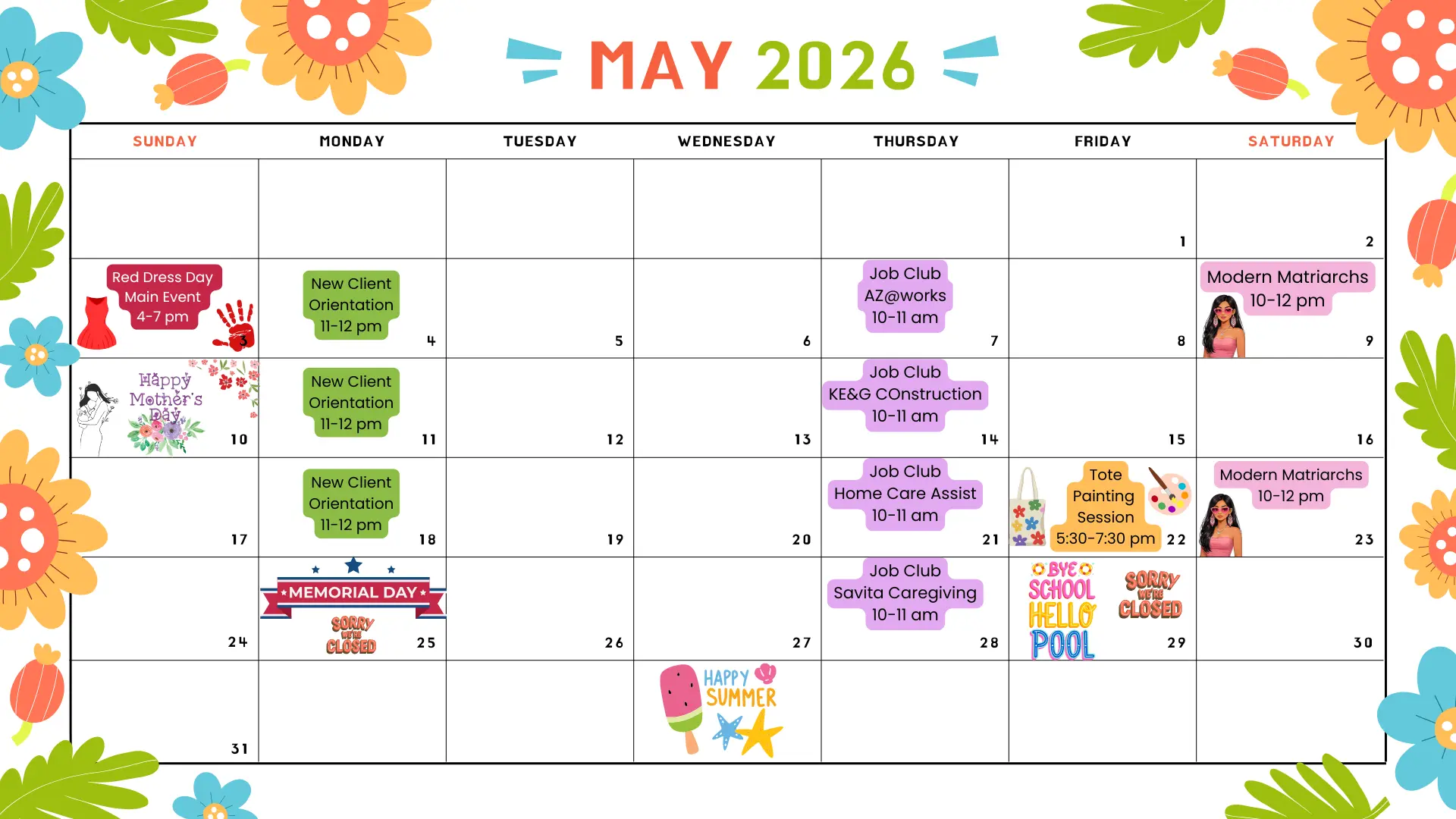 May Calendar Events